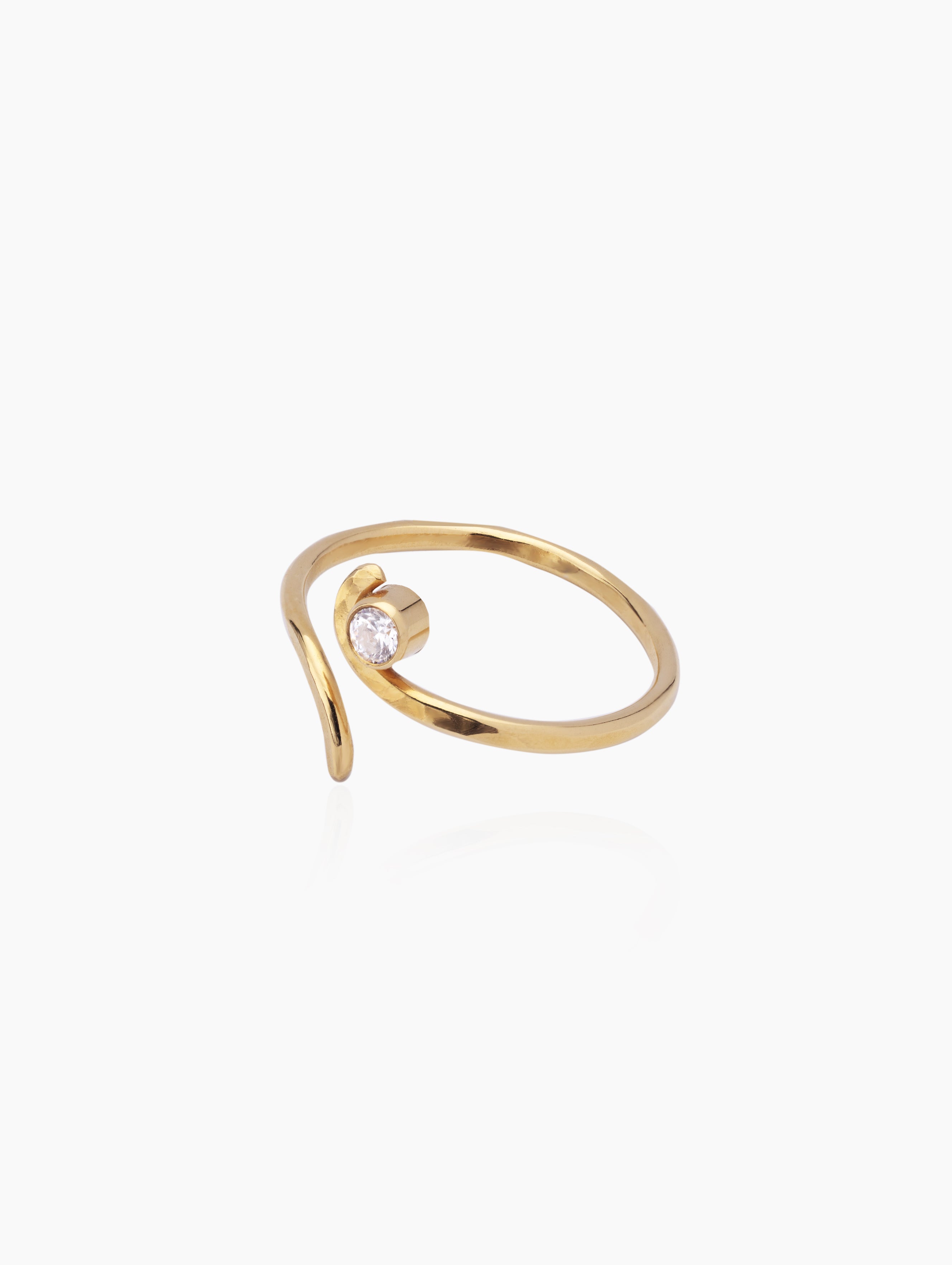 Open Wave stone ring