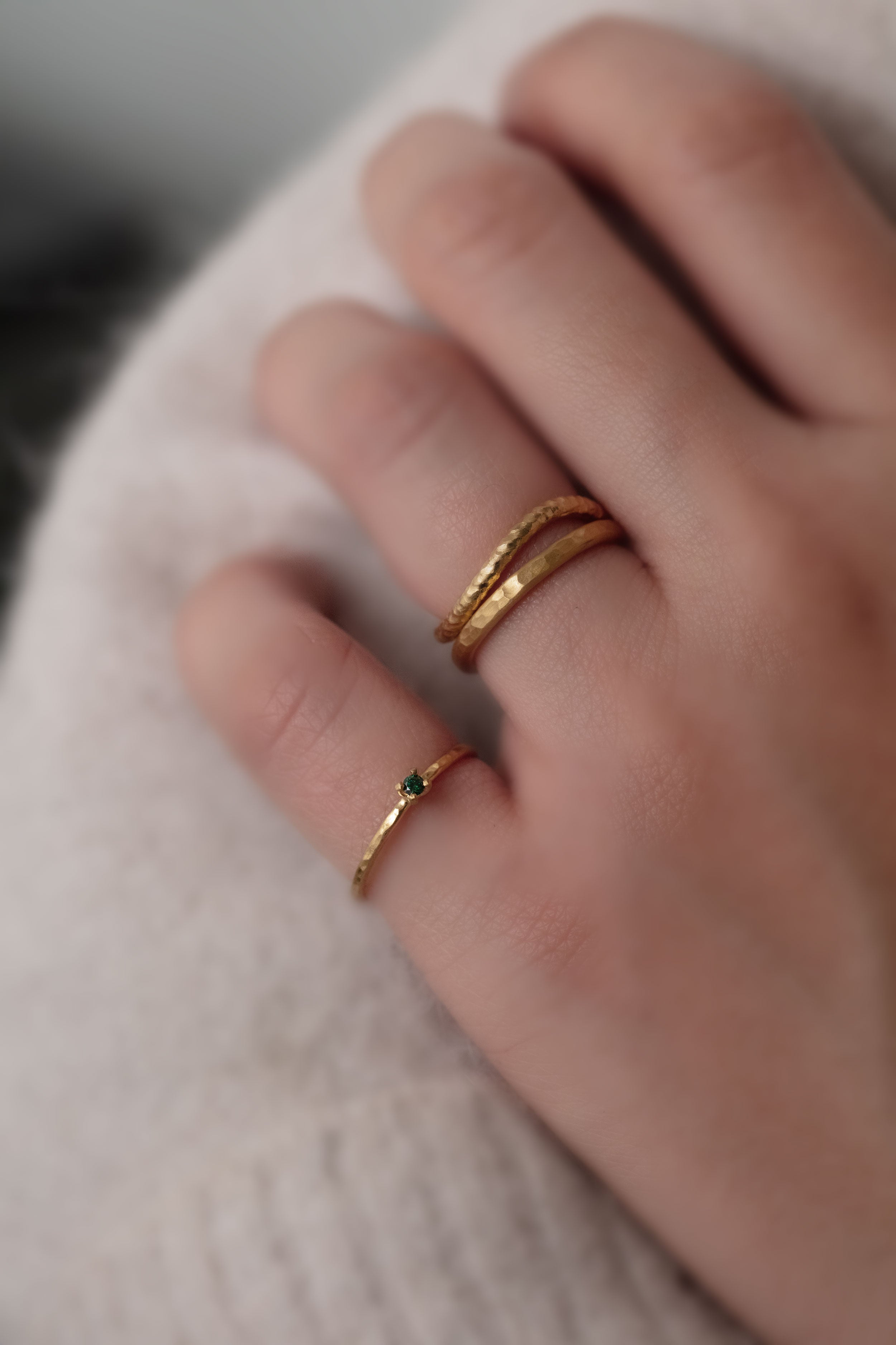 14K skinny ring with Stone