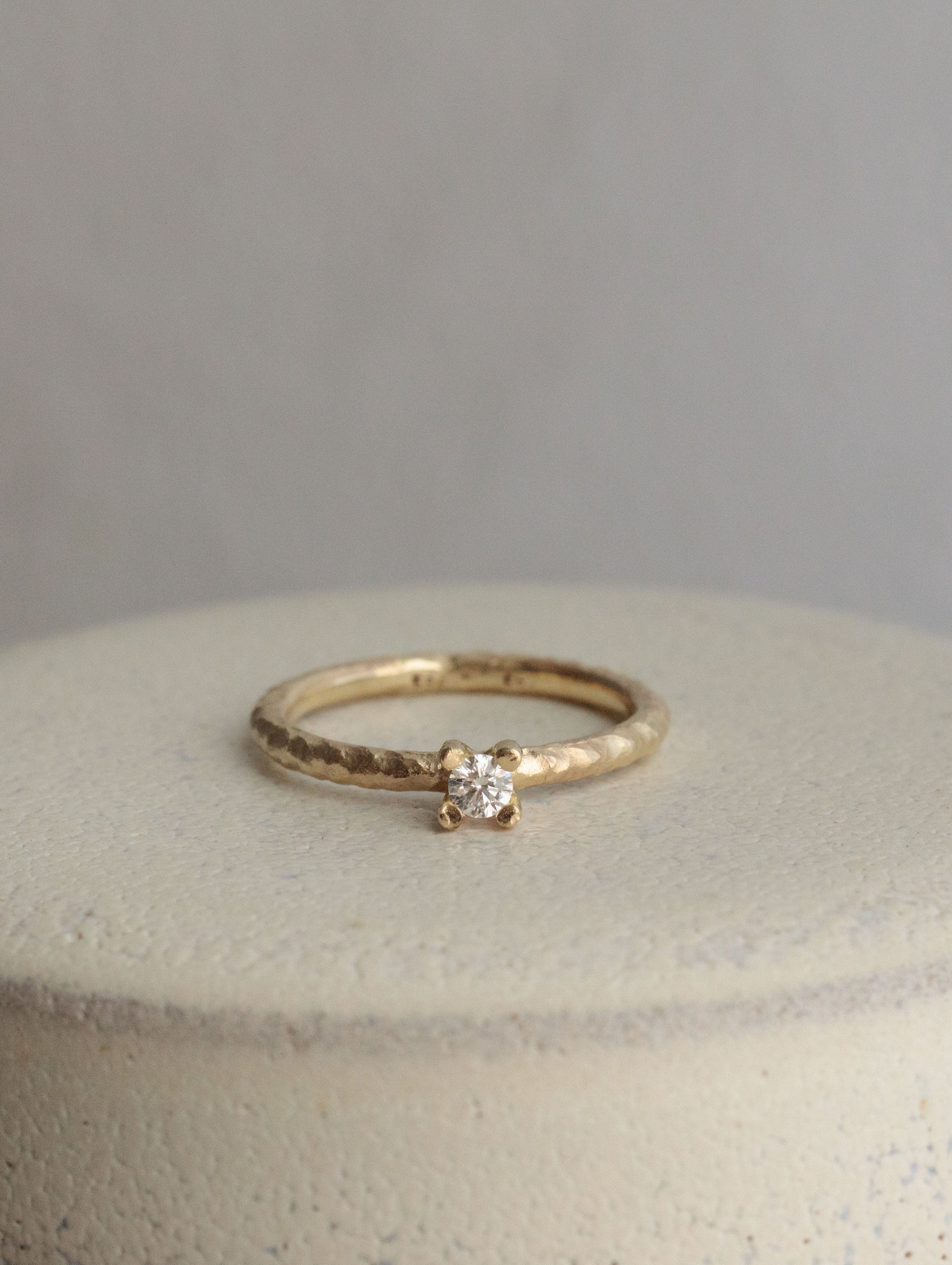 Textured diamond solitaire ring - Price on request