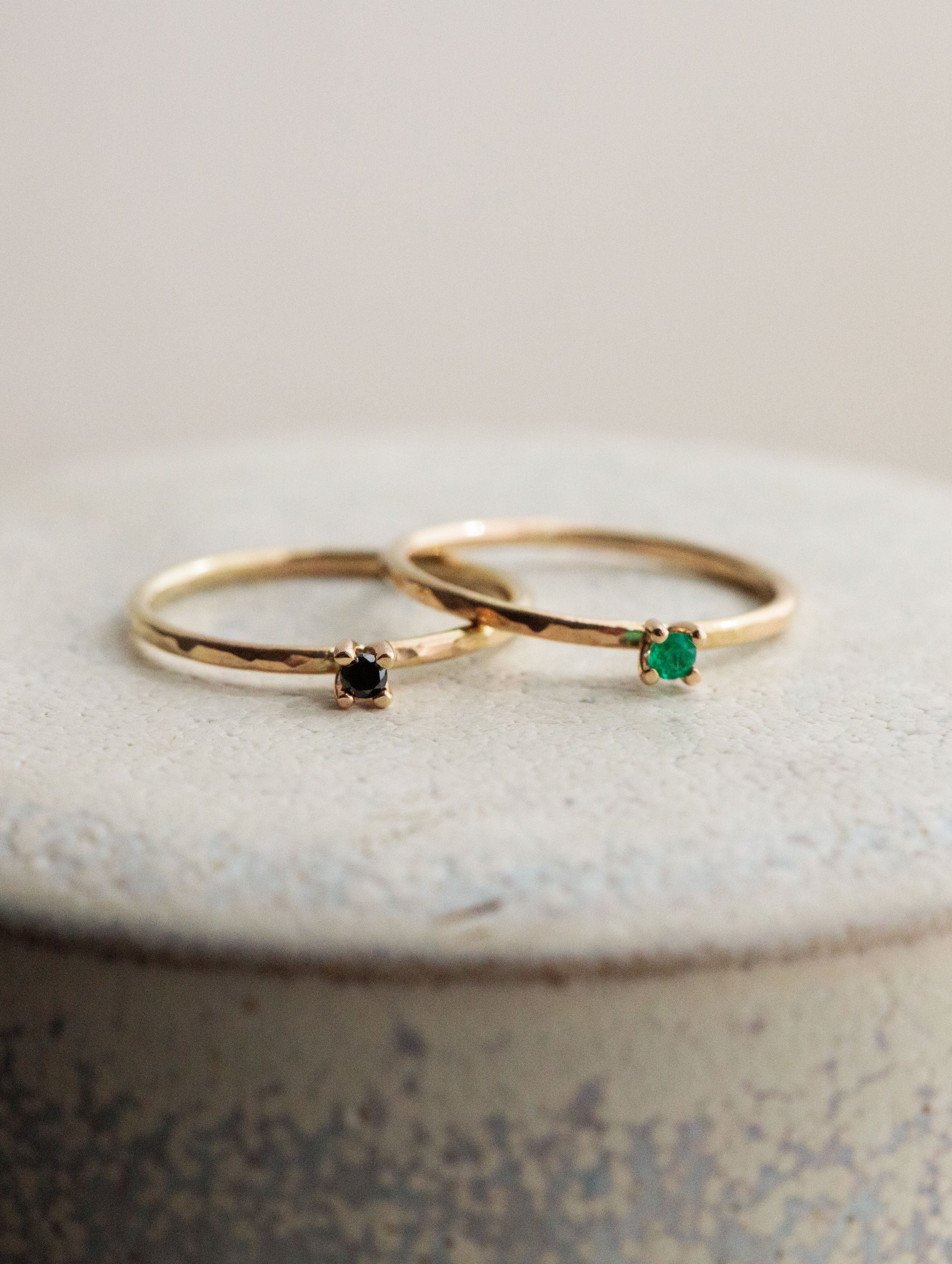 14K skinny ring with Stone